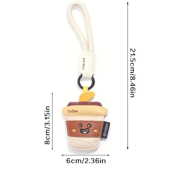 Bag Charm/Key Chain, Coffee Cup, NEW, - Picture 3 of 5